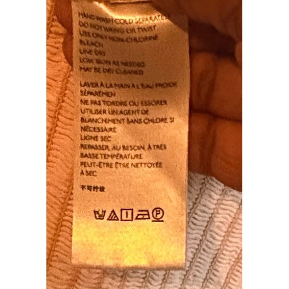 Free People Tiger Print V Neck Smocked Waist Short Sleeve Blouse Top XL - Picture 7 of 8